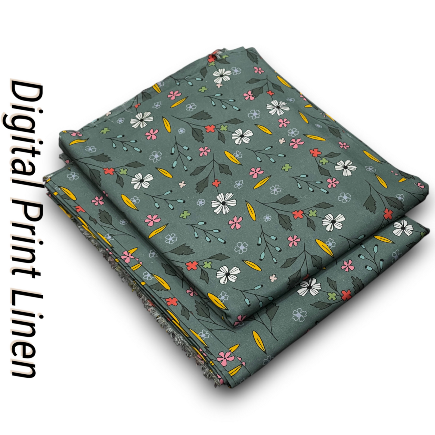 Linen 2pc - Sage Wildflower Print