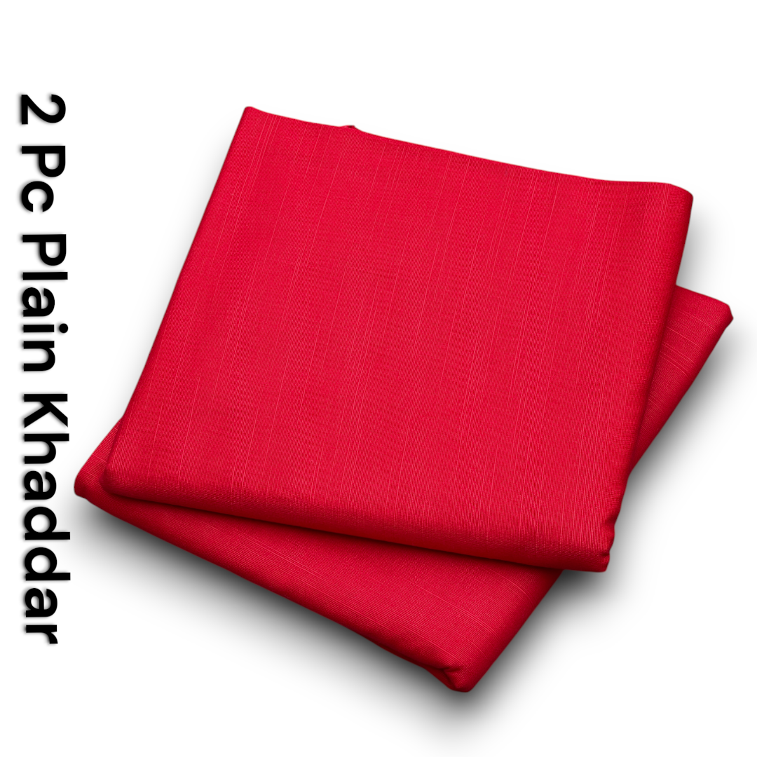 Khaddar 2pc - Red Solid Color
