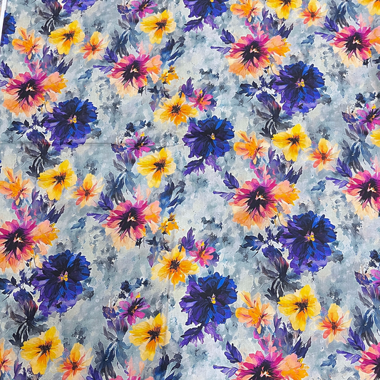 Linen 2pc - Vibrant Watercolor Bloom Print