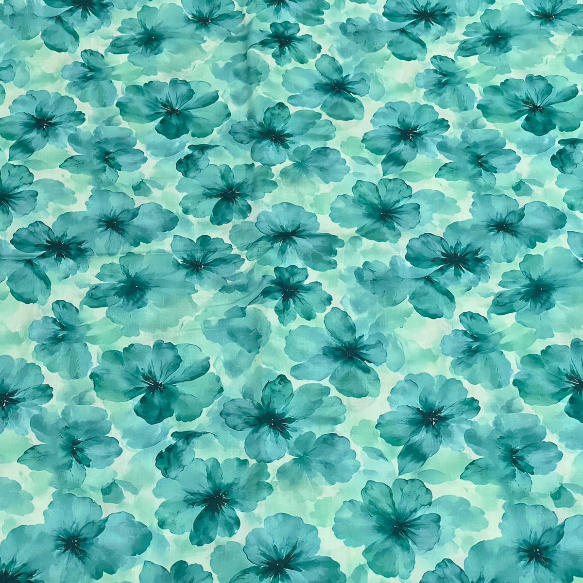Linen 2pc - Teal Watercolor Floral Digital Print