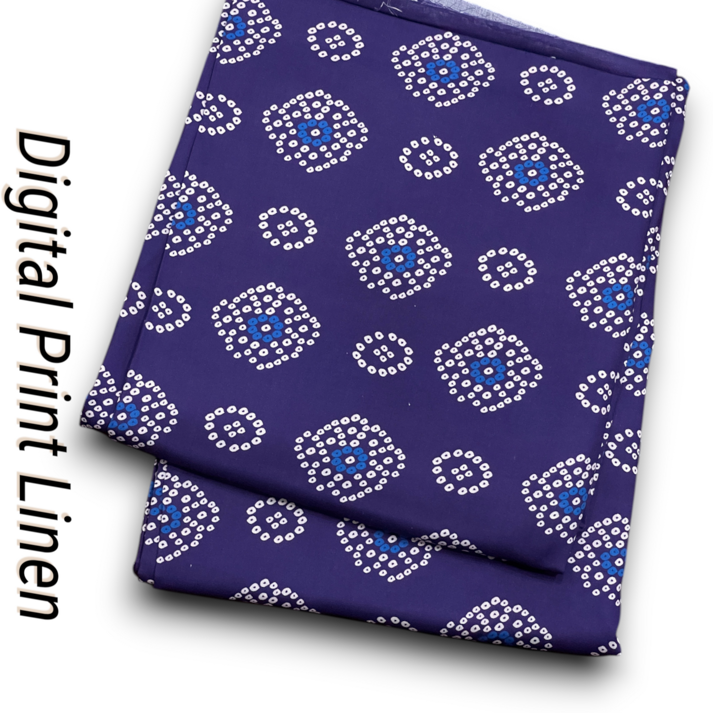 Linen 2pc - Navy Bandhani Print