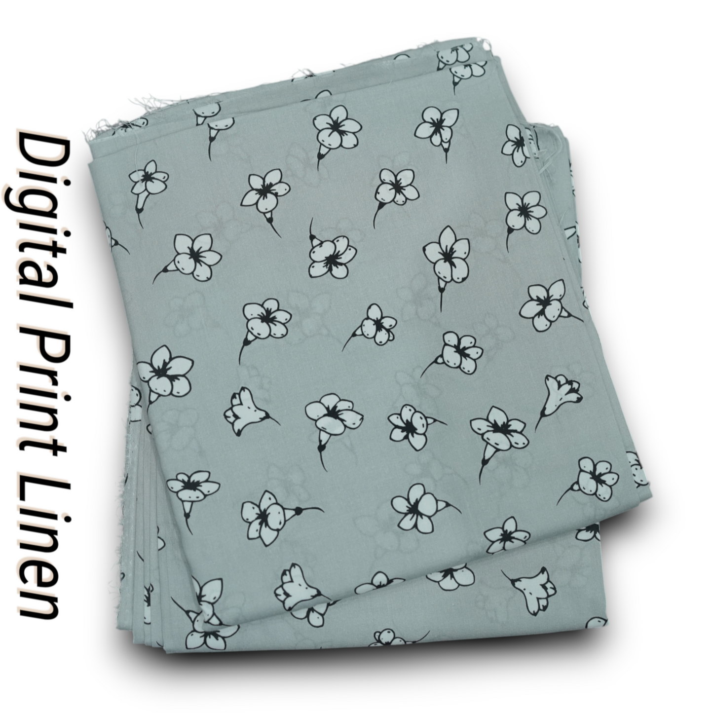 Linen 2pc - Sage Line Art Floral Digital Print