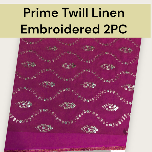 Prime Twill Linen Embroidered 2PC