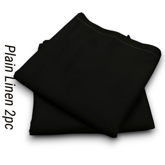 Linen 2pc - Jet Black Solid Color