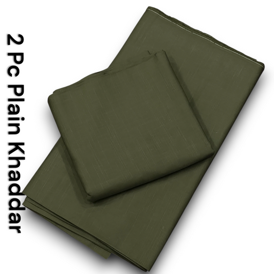 Khaddar 2pc - Olive Green Solid Color