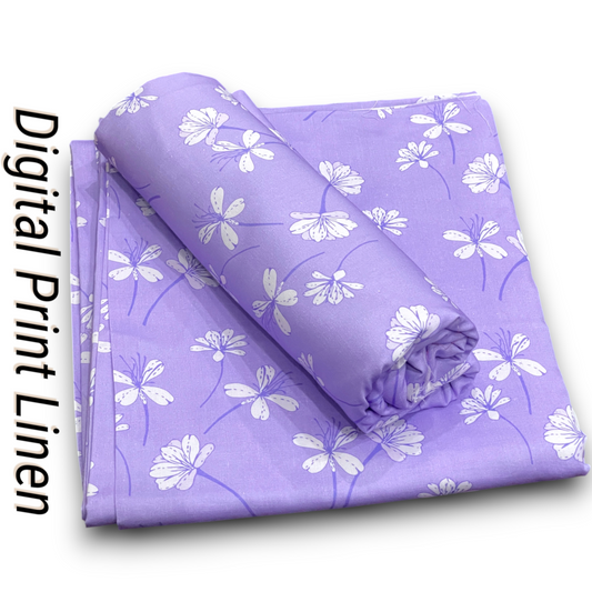 Linen 2pc - Lavender Floral Digital Print