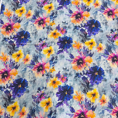 Linen 2pc - Vibrant Watercolor Bloom Print