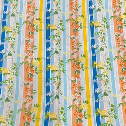 Linen 2pc - Stripe Floral Vine Digital Print