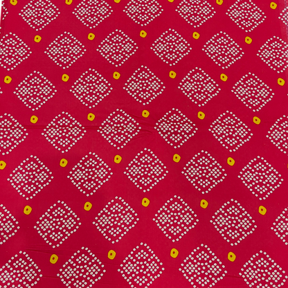 Linen 2pc - Crimson Bandhani Print